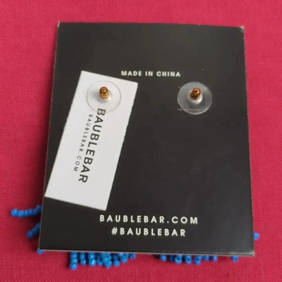 For Kitty Rescue! Blue Bead Earrings - Picture 2 of 3